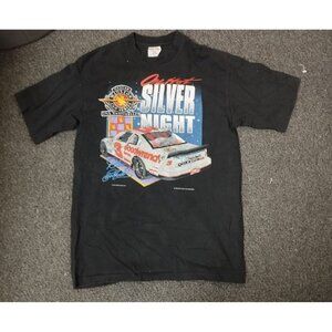 Vintage 1995 NASCAR Dale Earnhardt 3 Silver Night T-Shirt L Made in USA 90s